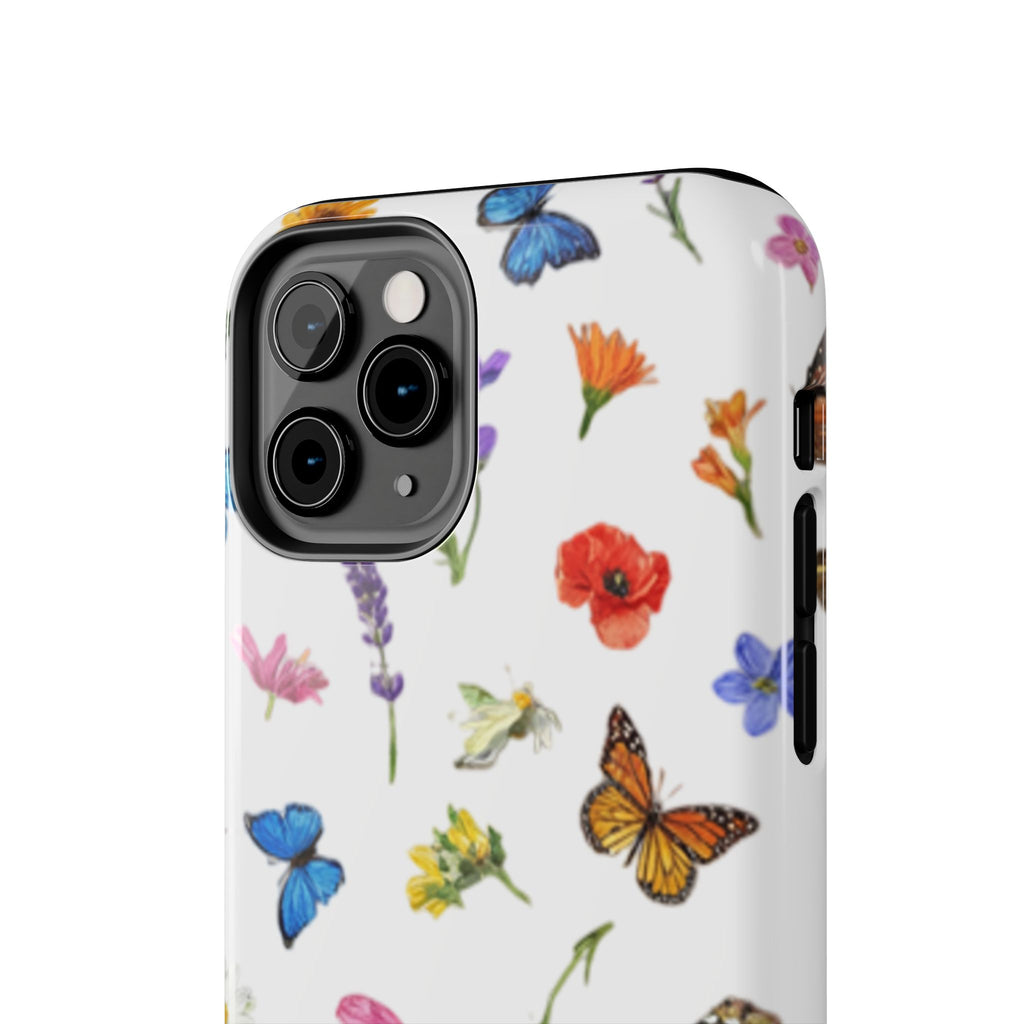 Butterfly Meadow Tough Phone Case / Floral Protective Phone Cover