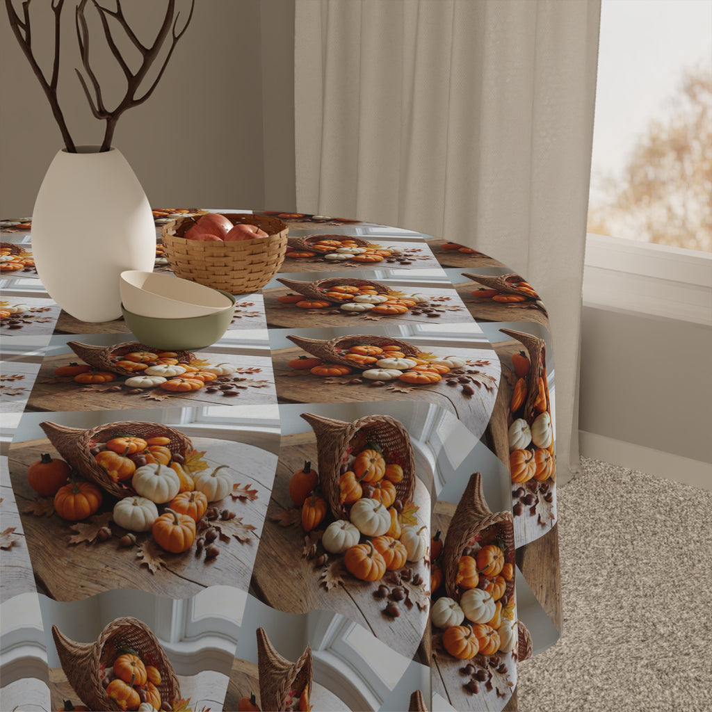 Fall Cornucopia Tablecloth / Harvest Thanksgiving Autumn Pumpkin