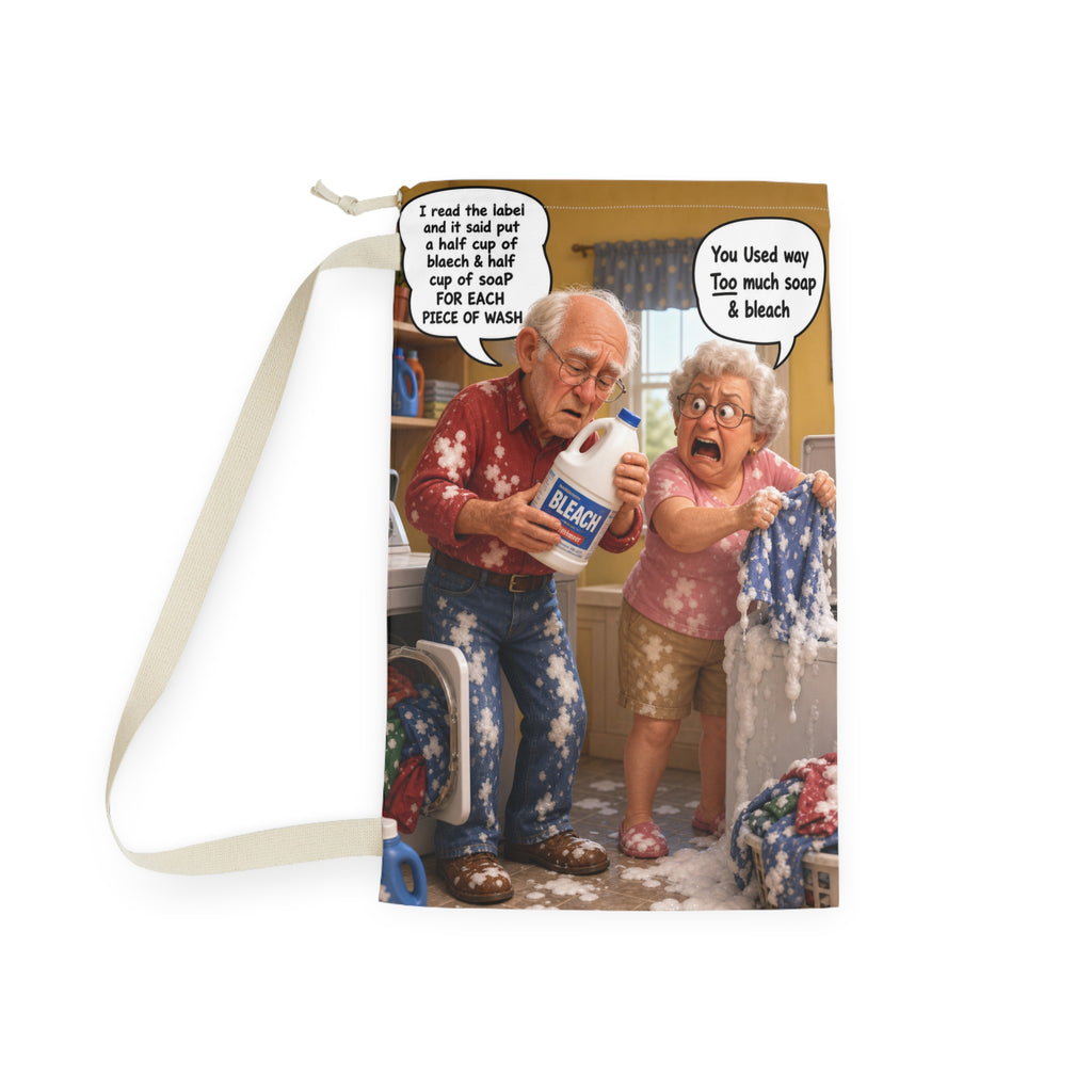 Funny Cartoon Laundry Bag — 'You Used Way Too Much Soap & Bleach'