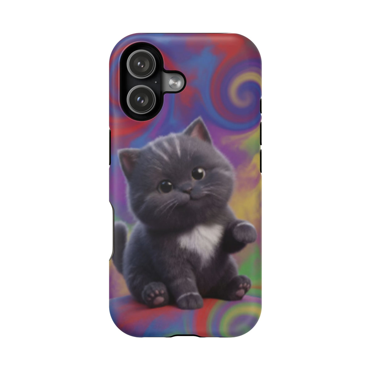 Kawaii Gray Kitten phone case | Impact-Resistant Case