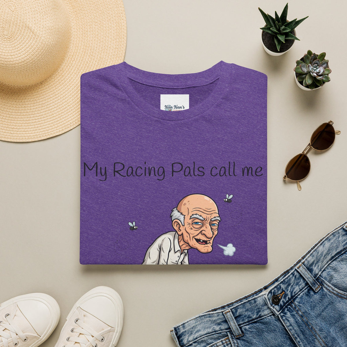 Nostalgic Gasser Grandpa Unisex Graphic T-Shirt – Novelty Racing Humor Cotton Tee