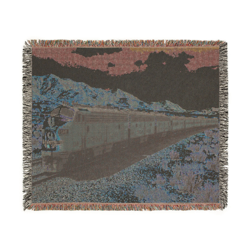 Vintage Streamlined Train Woven Blanket | Desert Locomotive Throw
