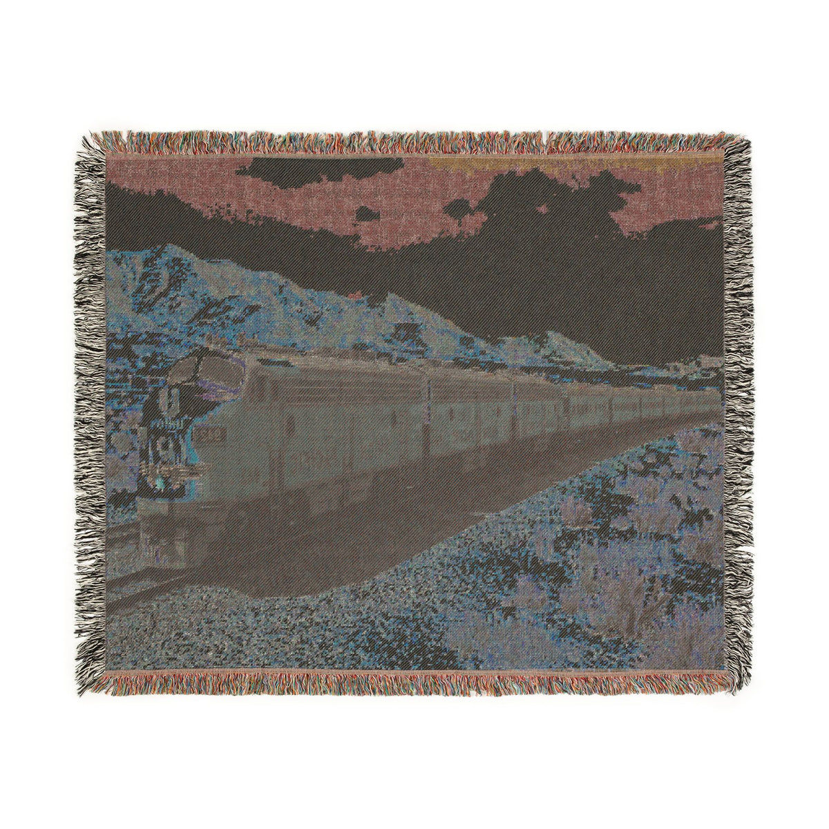 Vintage Streamlined Train Woven Blanket | Desert Locomotive Throw