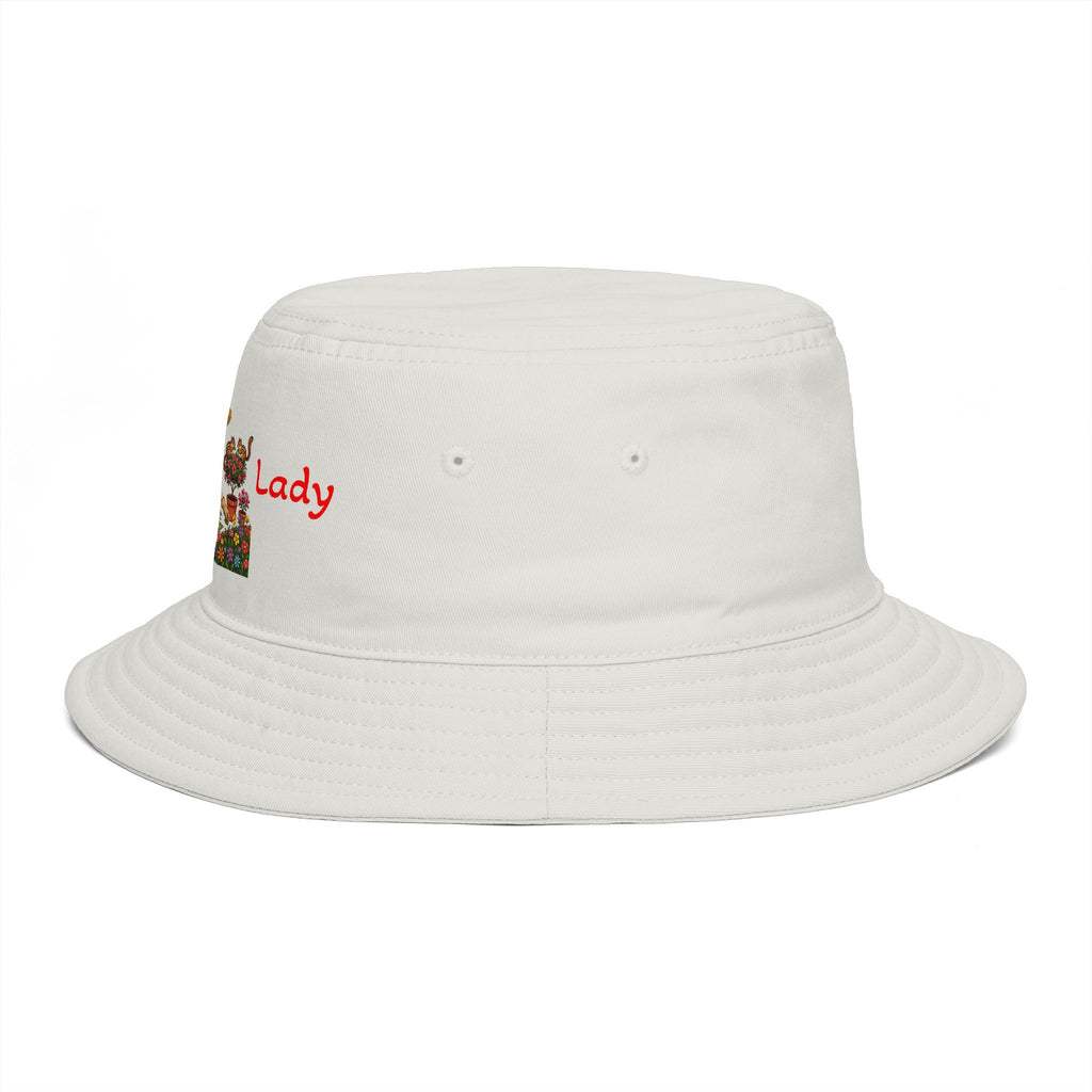 Plant Lady bucket hat | lady planting flowers floral gardening design