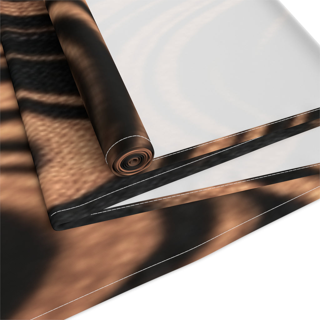 Halloween Copper Marble Swirl Table Runner | Abstract Woodgrain Pattern