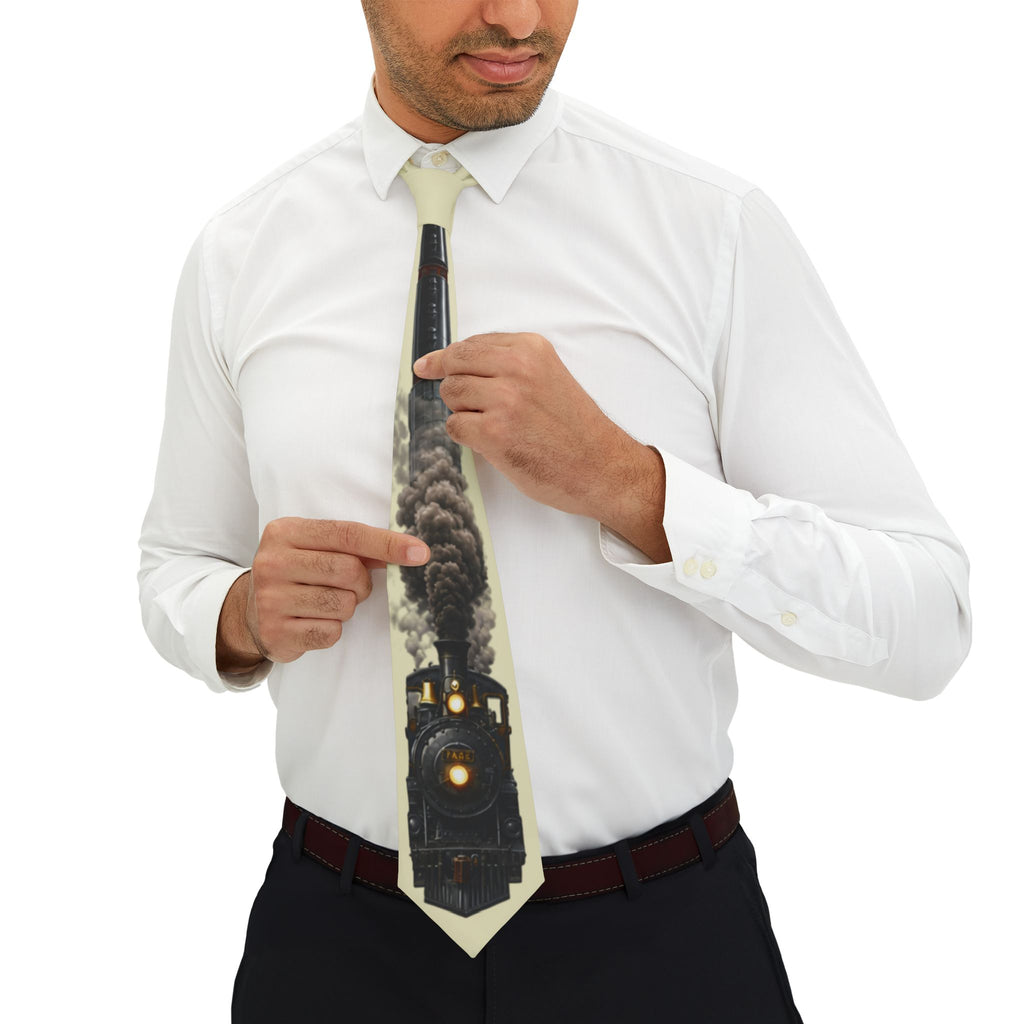 Vintage Steam Locomotive Pattern Necktie | Train Engine Necktie