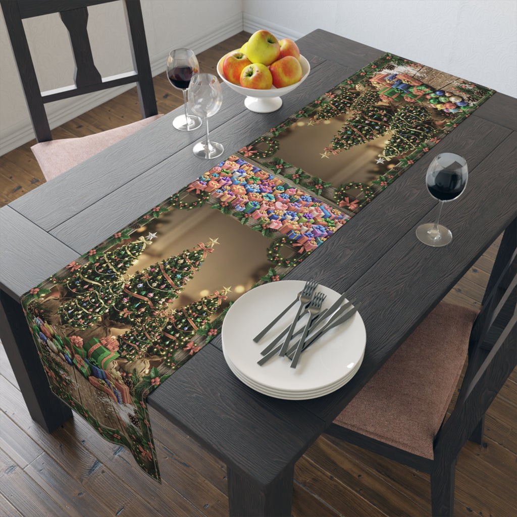 Christmas Tree and Presents Table Runner | Holiday Holiday Decor