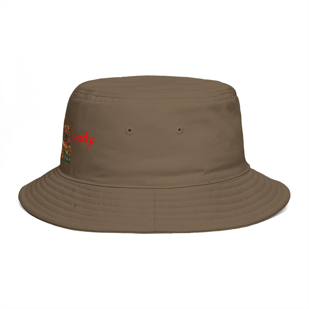 Plant Lady bucket hat | lady planting flowers floral gardening design