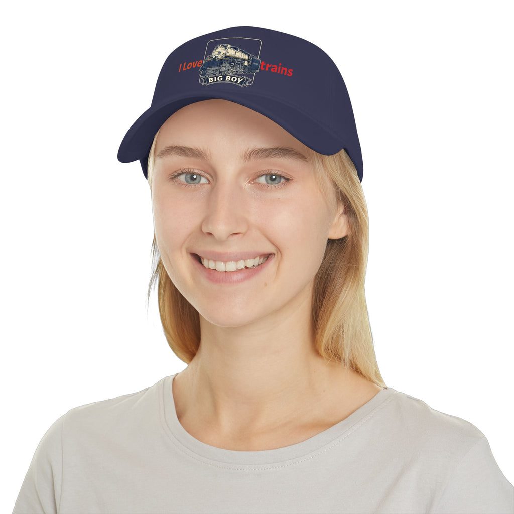 I Love Trains Big Boy Locomotive Low Profile Baseball Cap