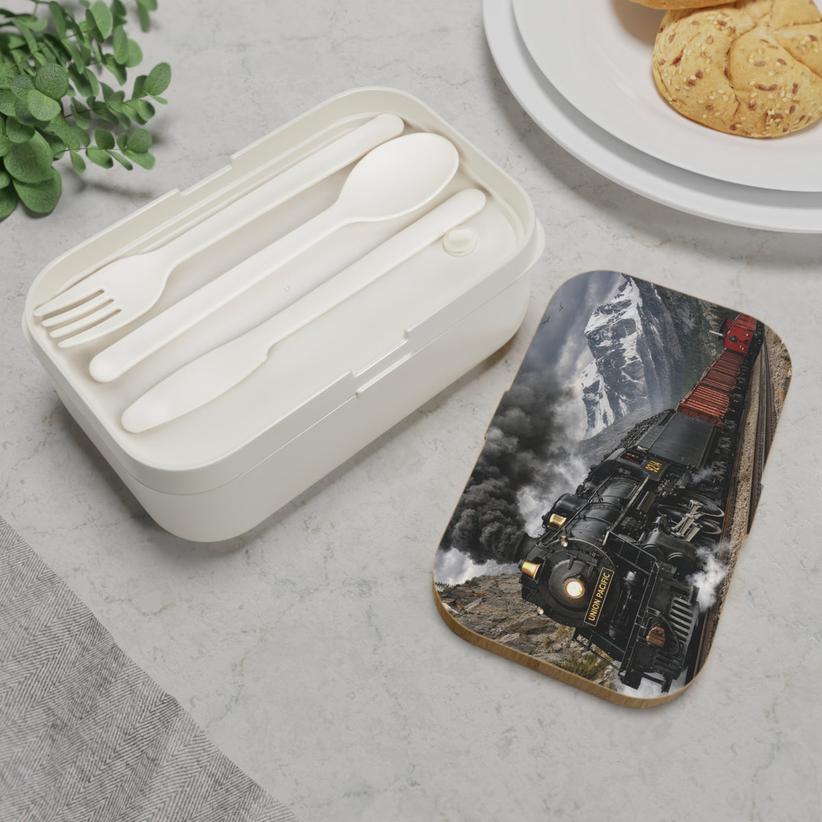 Vintage Steam Train Bento Lunch Box