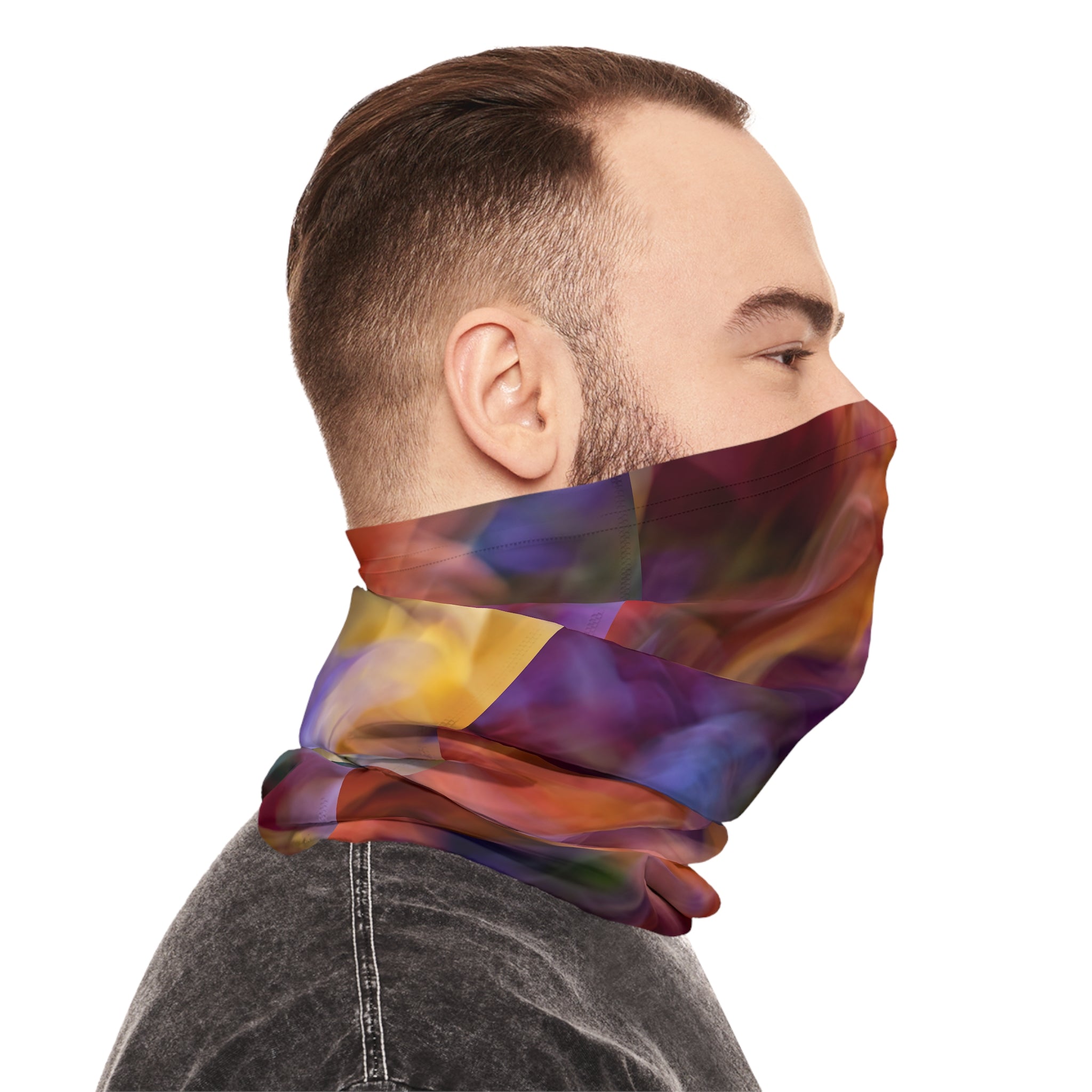 Abstract Floral Blur Neck Gaiter | Colorful Swirl Pattern