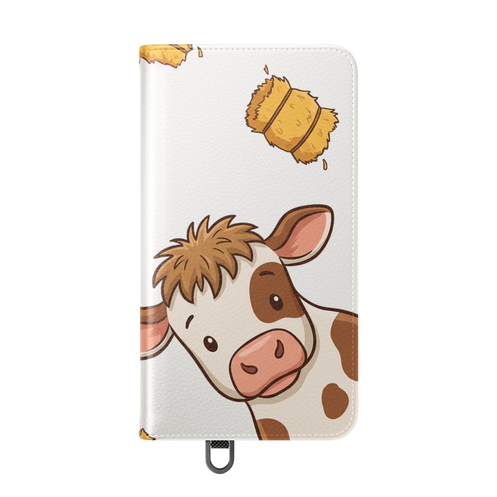 Cow & Hay Pattern Flip Case/ Cute Farm Animal Phone Wallet