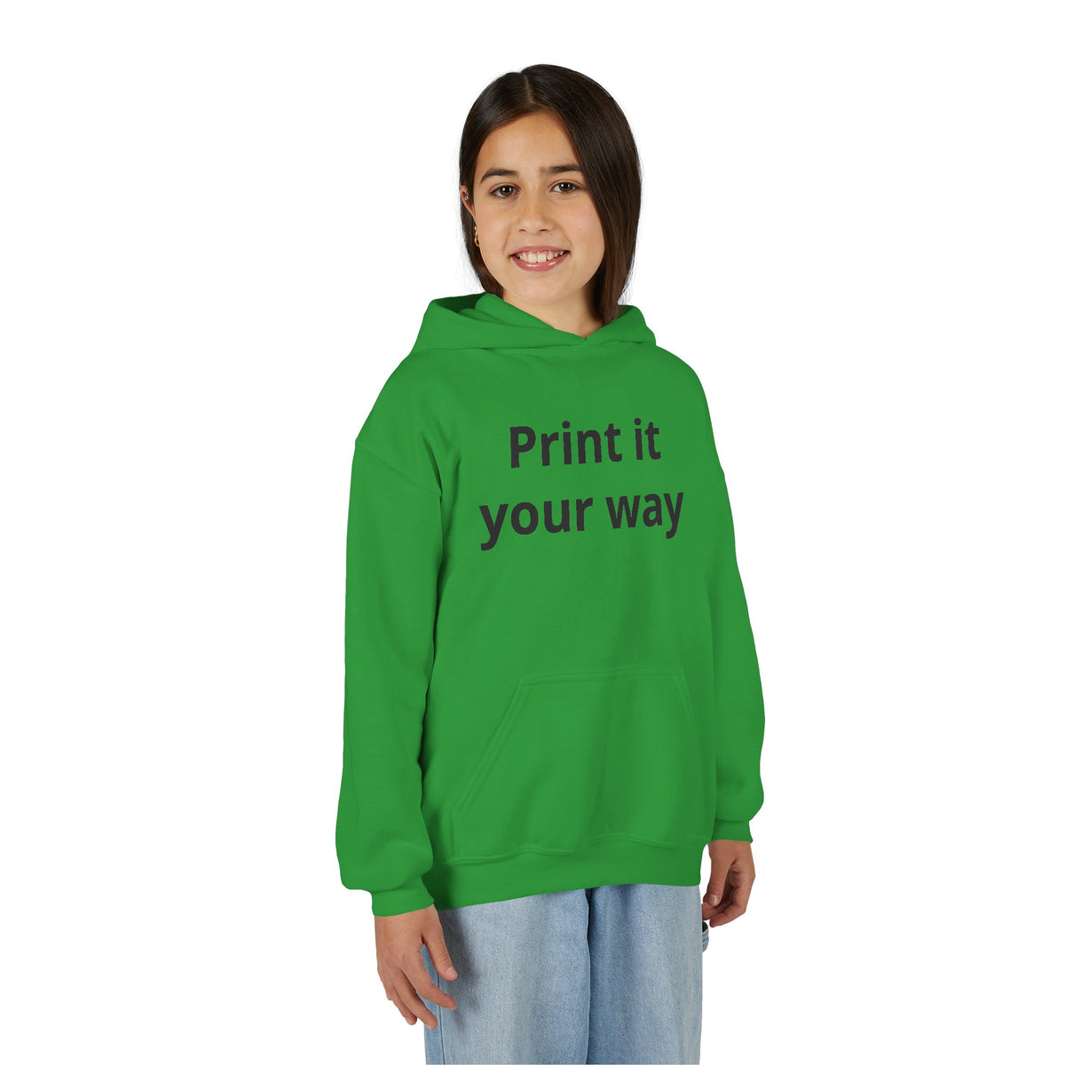 Print It Your Way Kids Graphic Hoodie – Customizable Youth Heavy Blend Hooded Sweatshirt