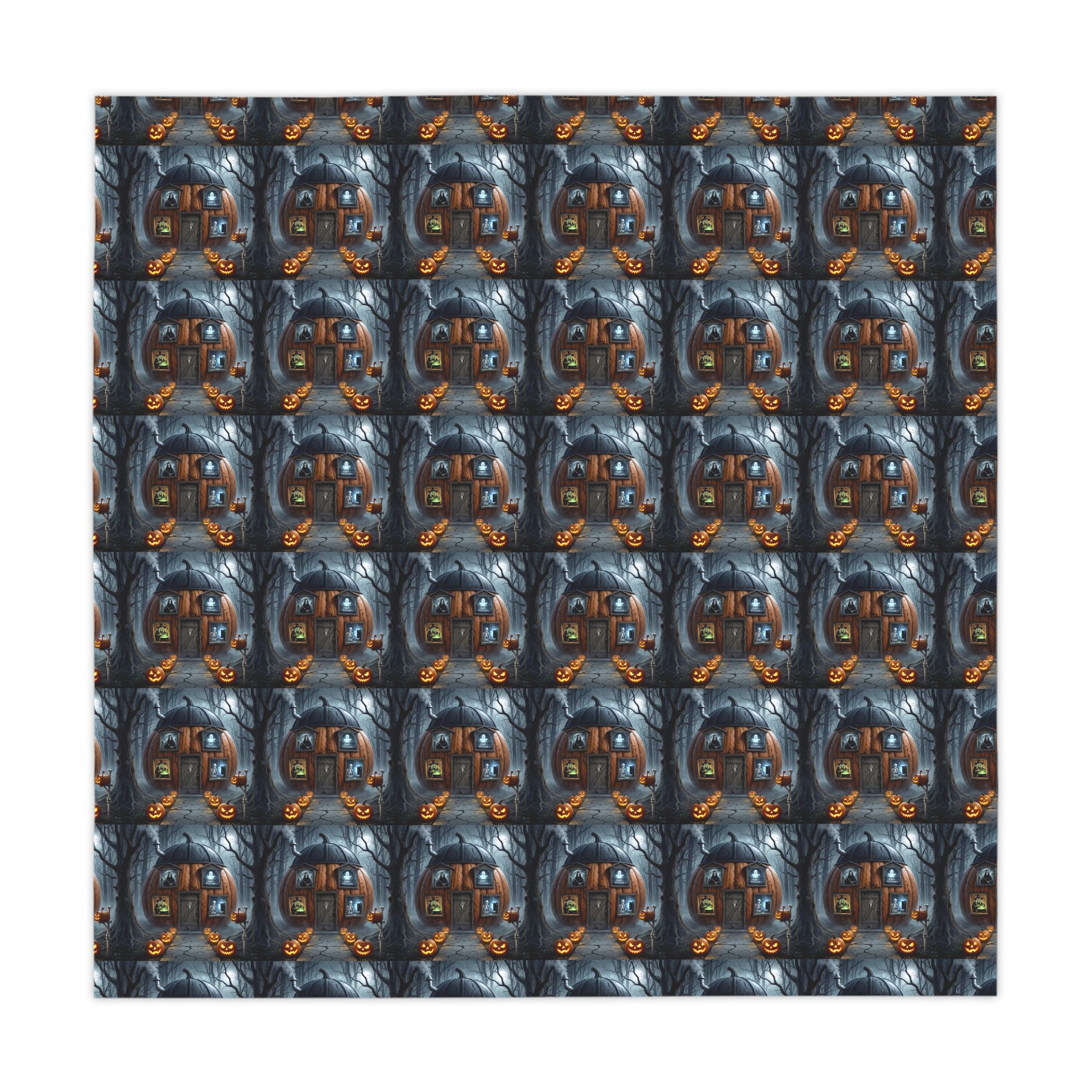 Gothic Pumpkin Pattern Tablecloth / Spooky Halloween Harvest Decor