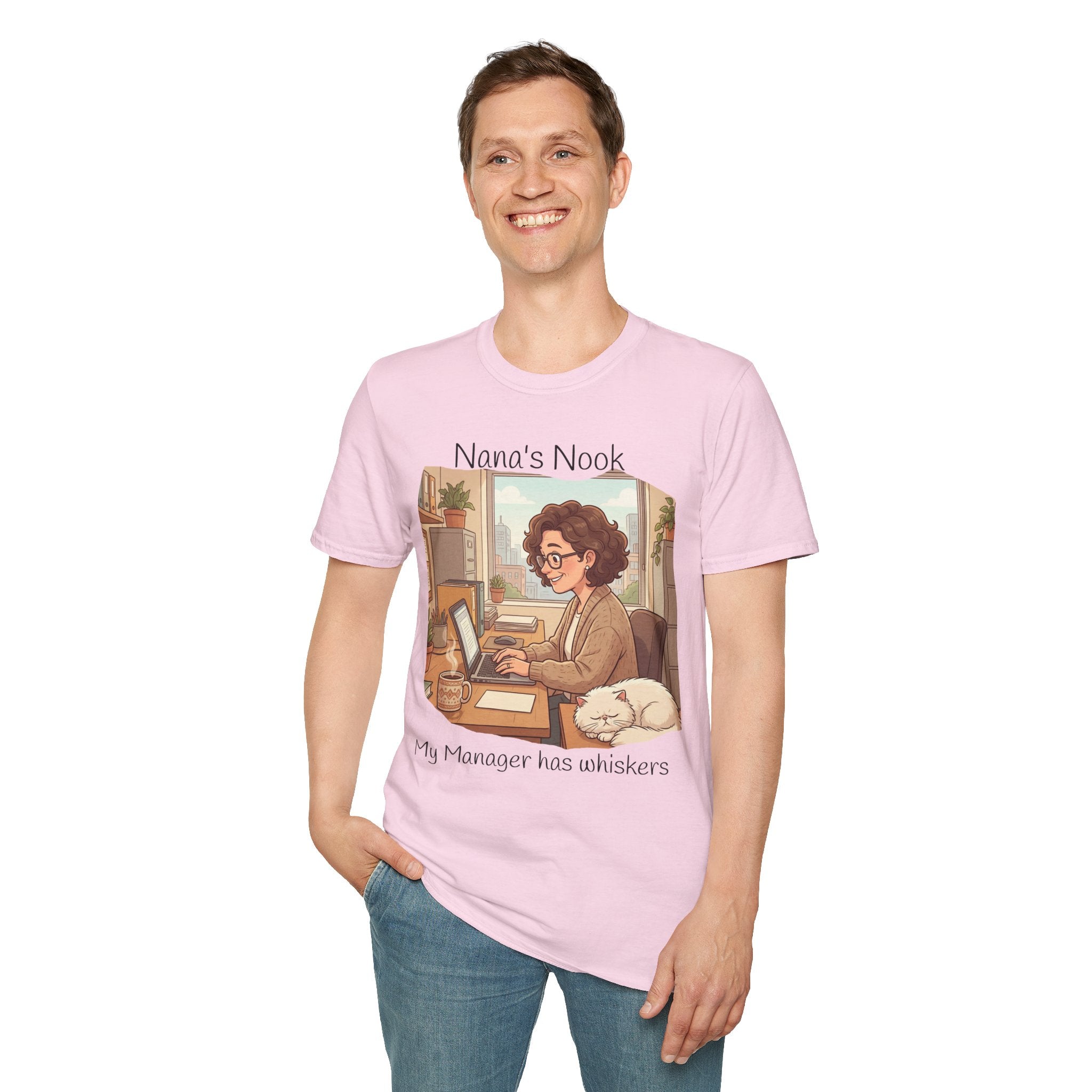 T-Shirt / "Nana's Nook: My Manager Has Whiskers" Cozy Grandma Cat Lover Tee