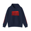 Hoodie — "CAUTION: Schools Starting, Re-Installing Brain" Back-to-School Graphic Hoodie