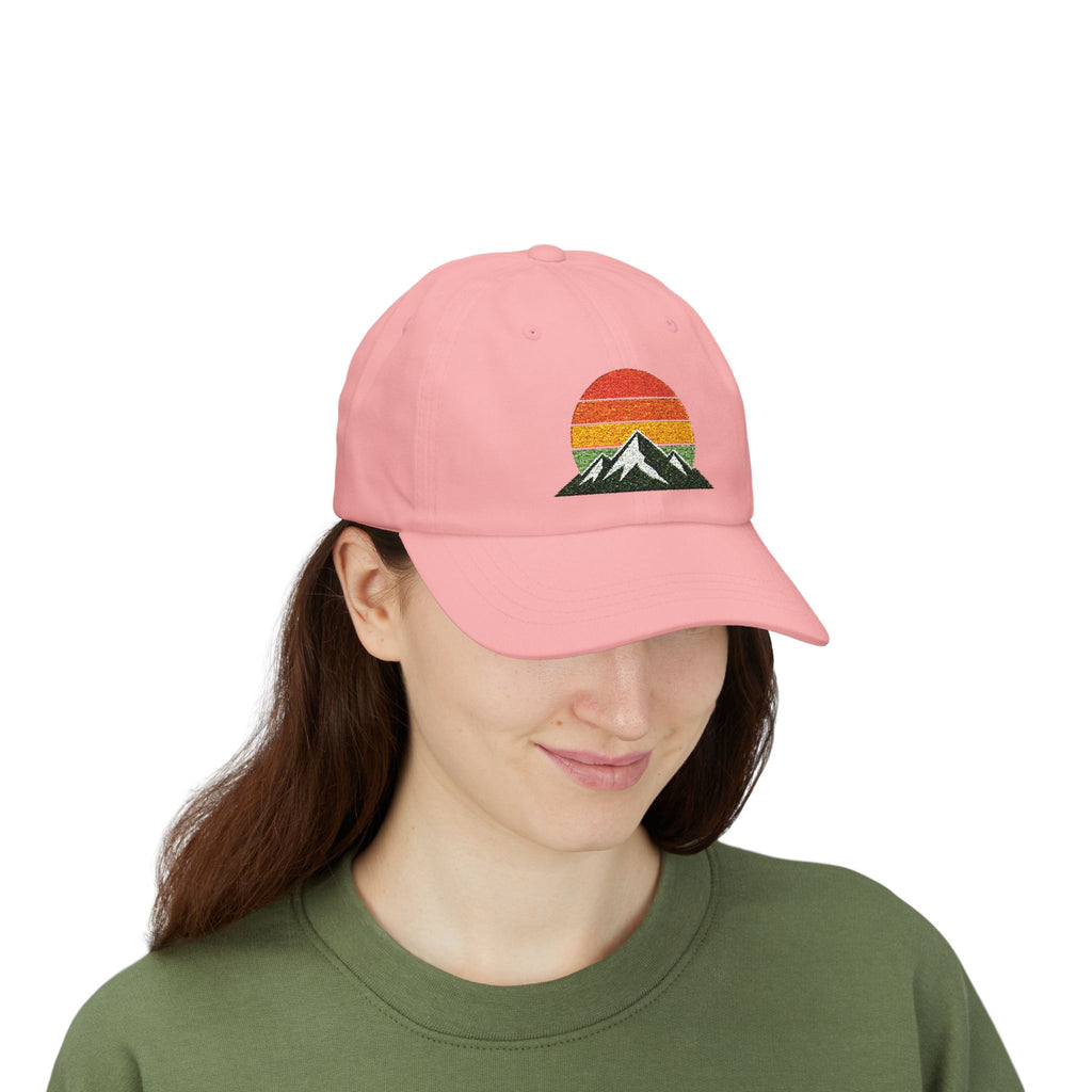 Retro Mountain Sunset Dad Cap | Embroidered Mountain Hat