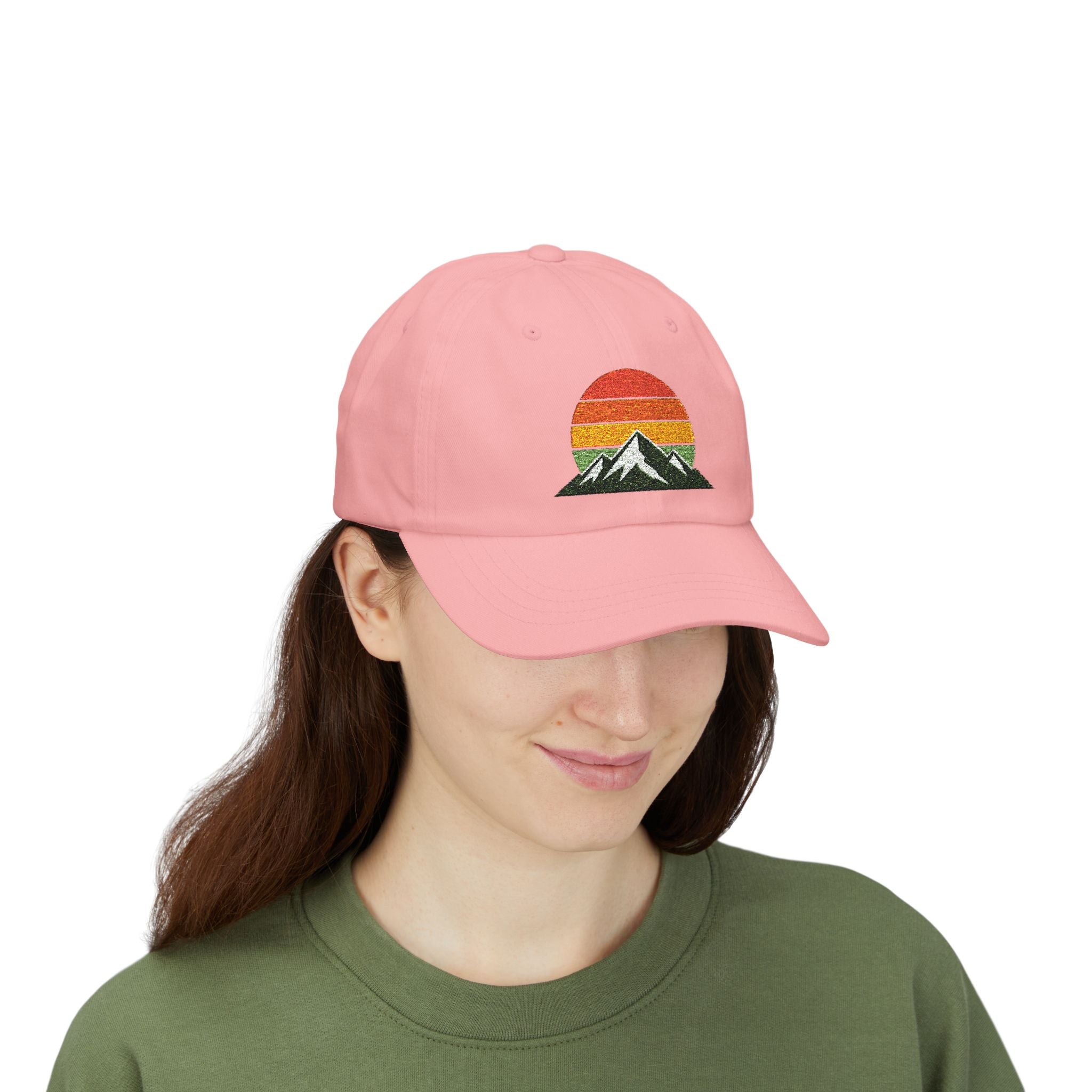 Retro Mountain Sunset Dad Cap | Embroidered Mountain Hat