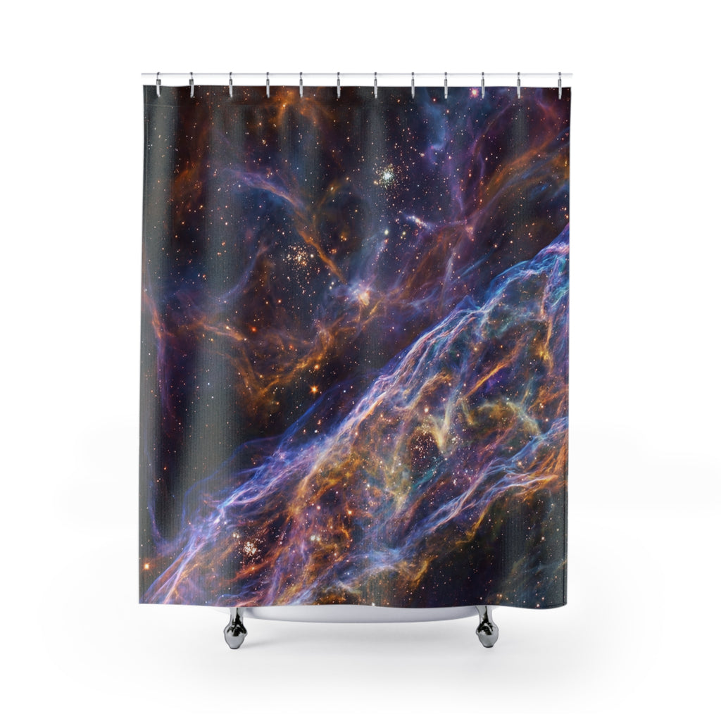 Cosmic Nebula Shower Curtain/ Space Galaxy Stars Bathroom