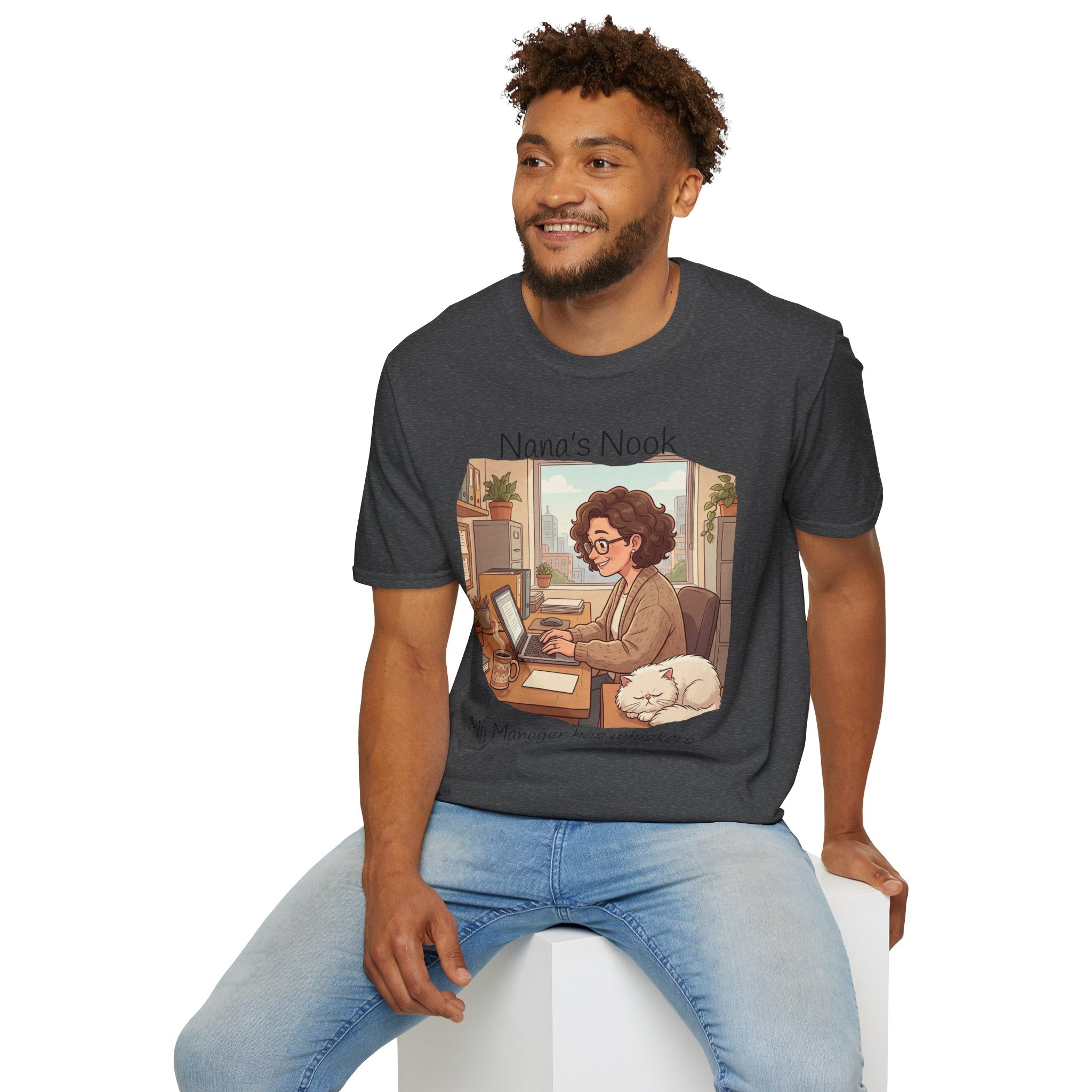 T-Shirt / "Nana's Nook: My Manager Has Whiskers" Cozy Grandma Cat Lover Tee