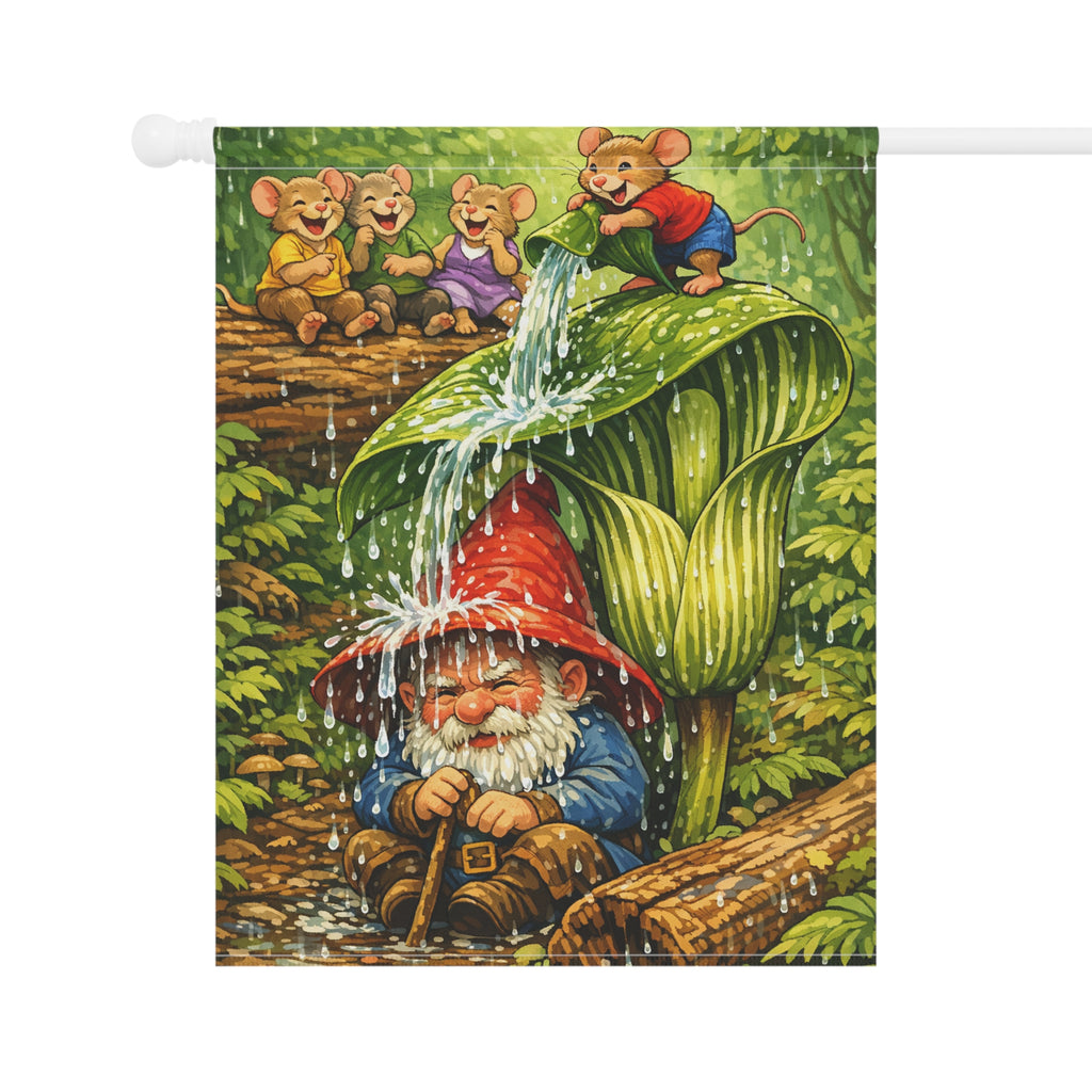 Gnome Outdoor Yard Flag/ Mice Garden Banner