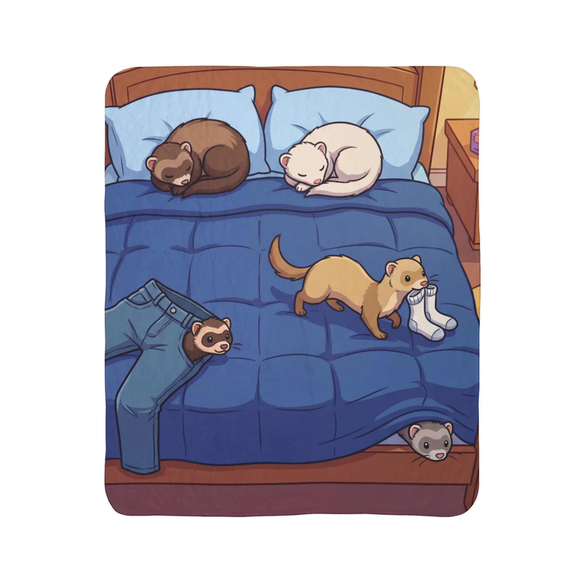 Ferret Fun/ Fleece Sherpa Blanket