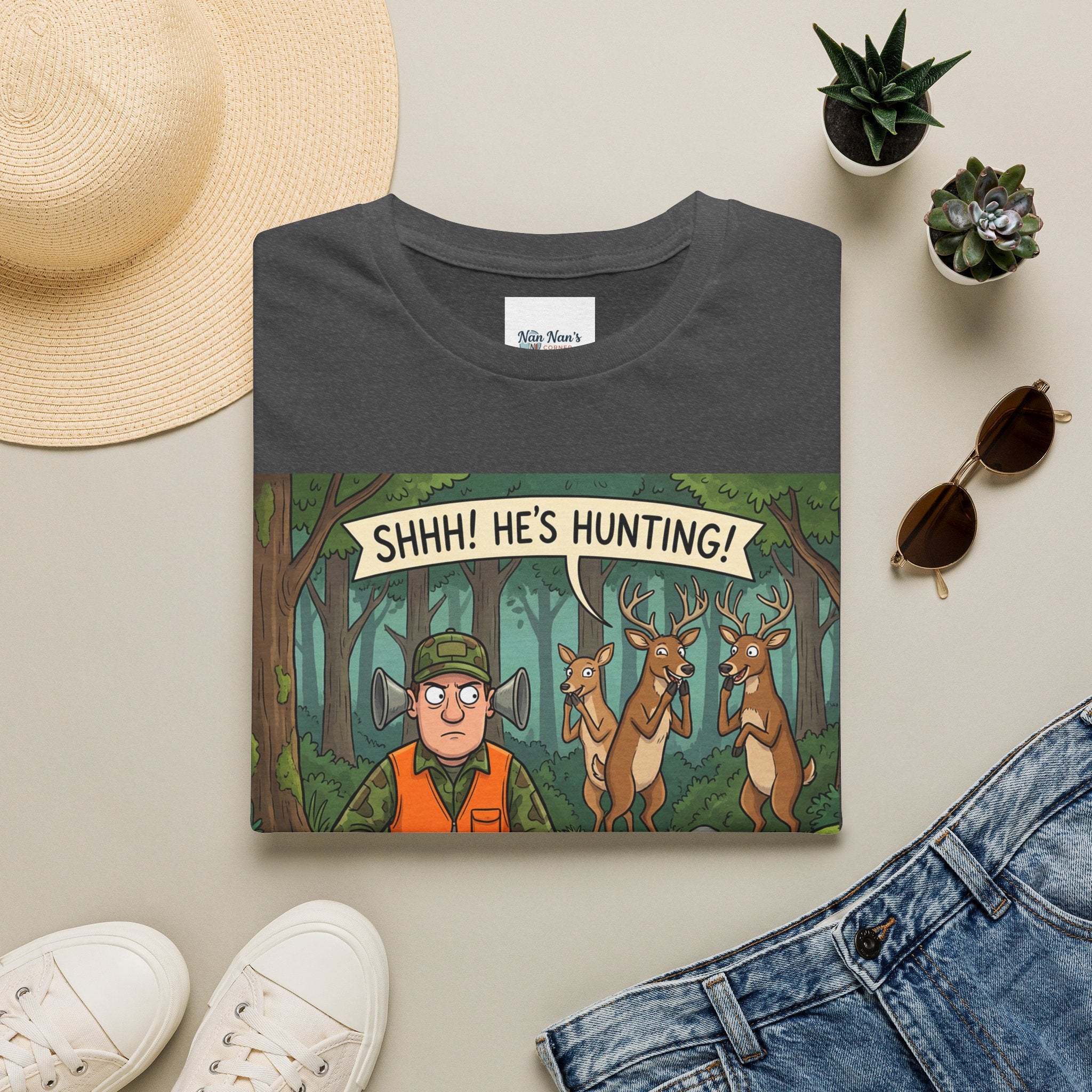 T-Shirt/Shhh He's Hunting | Funny Hunter