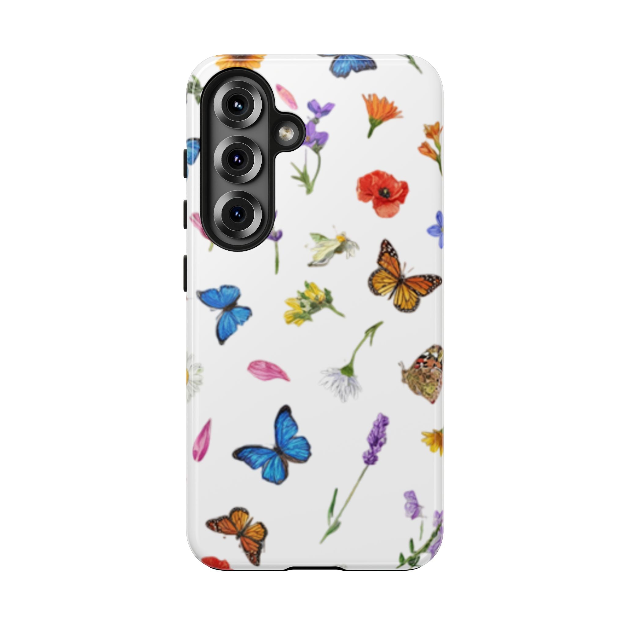 Butterfly Meadow Tough Phone Case / Floral Protective Phone Cover