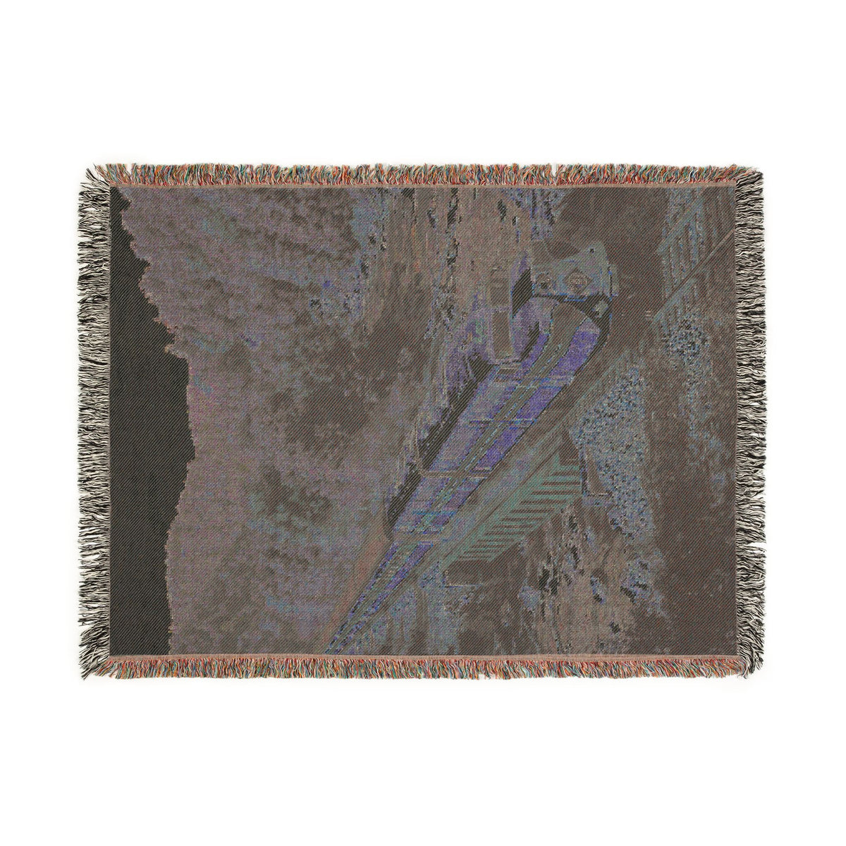 Vintage Passenger Train Woven Blanket | Scenic Rail Landscape
