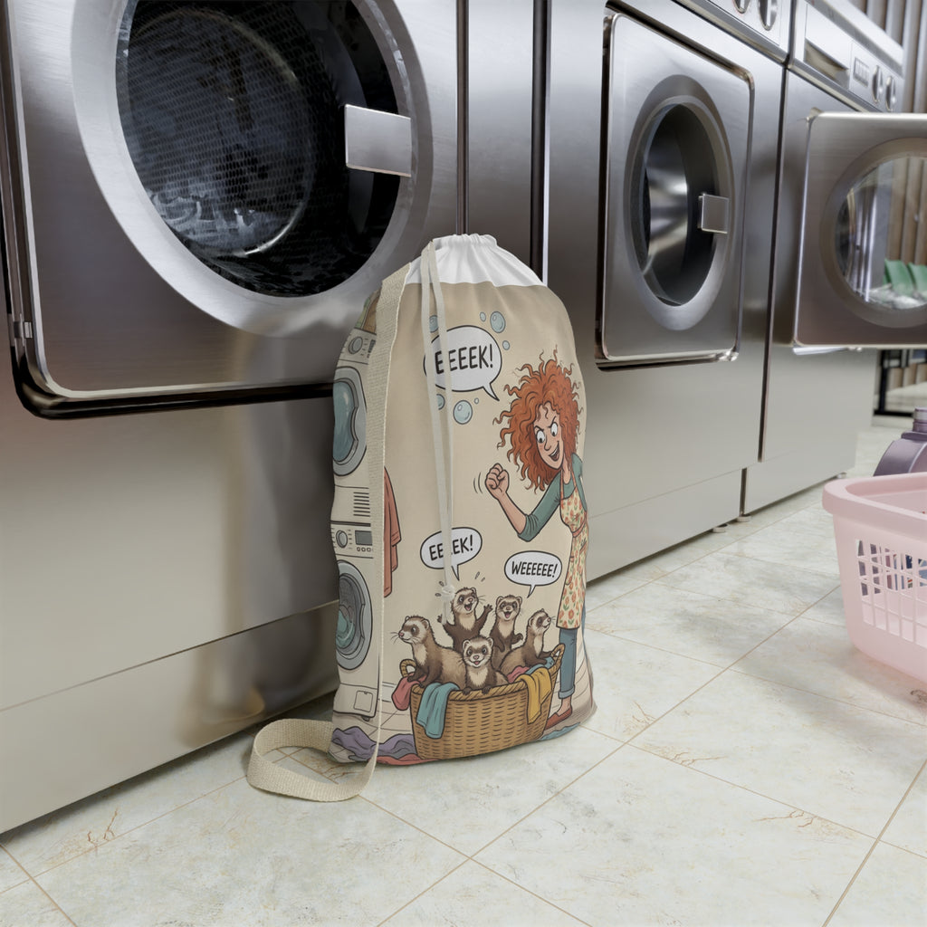 Laundry Bag - Funny Ferrets Playing