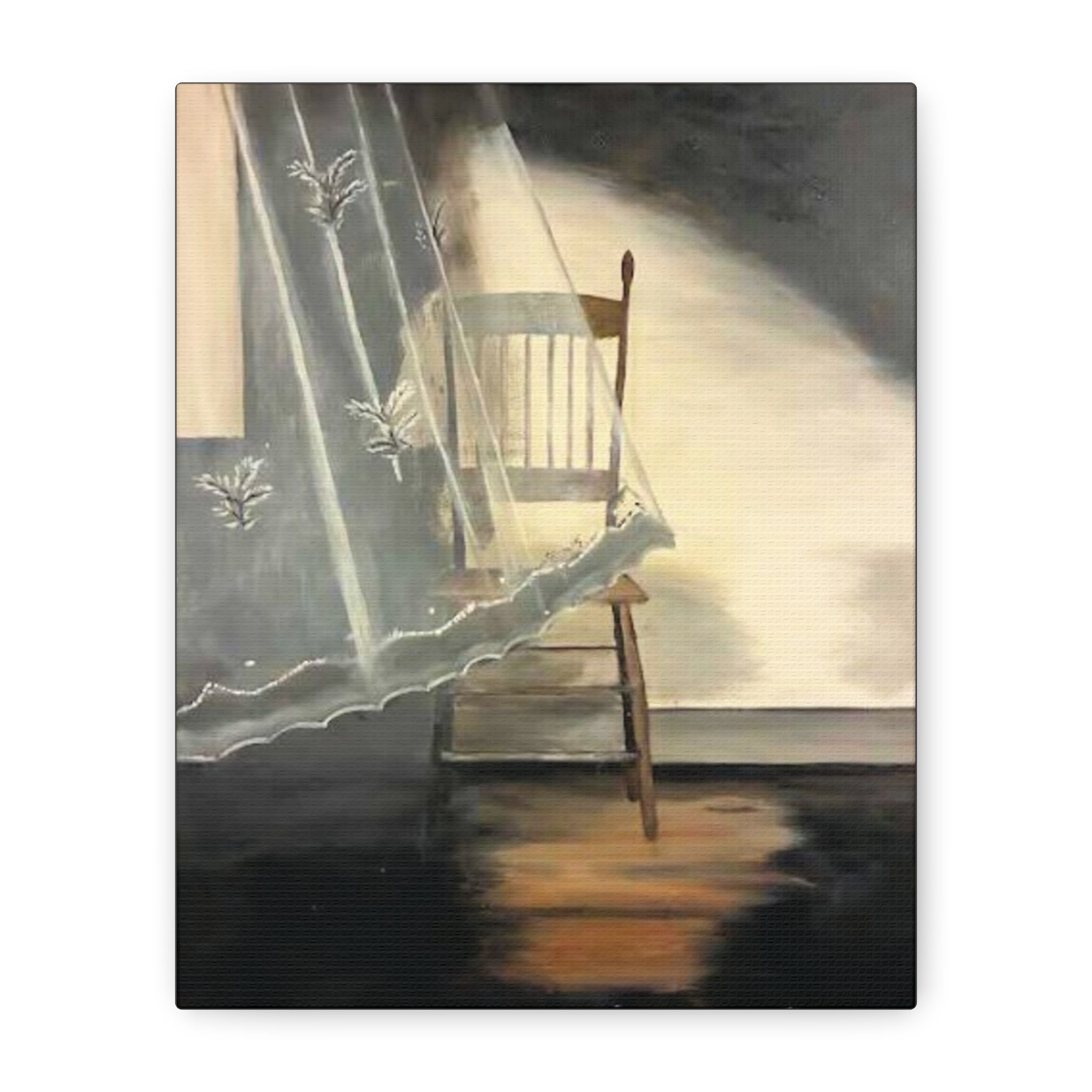 Lace Curtain and Chair Canvas