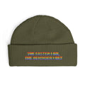 Rainbow Text Patch Cuff Beanie | Pride Inspired embroidered