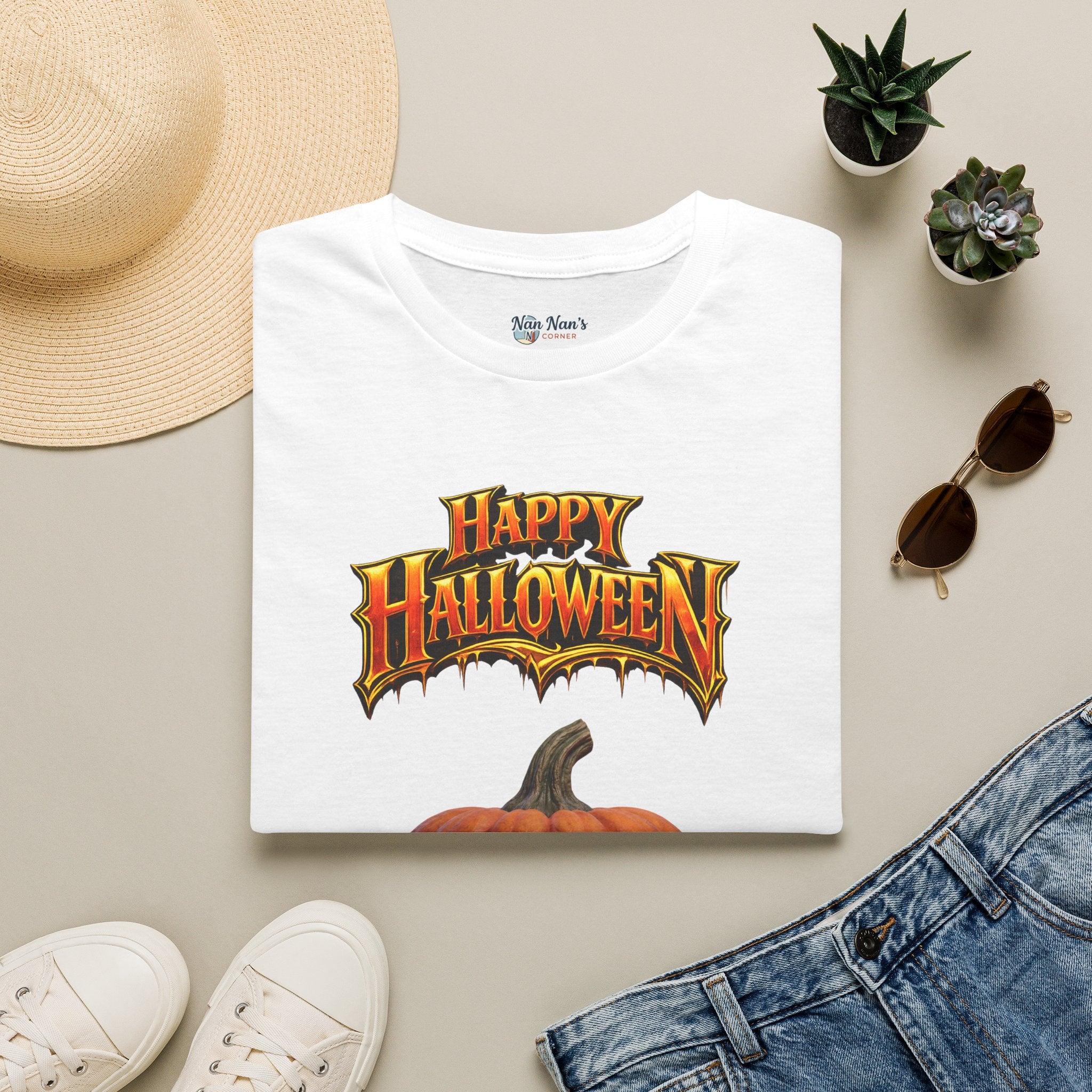 Happy Halloween Pumpkin T-Shirt | Jack-O'-Lantern Graphic Tee