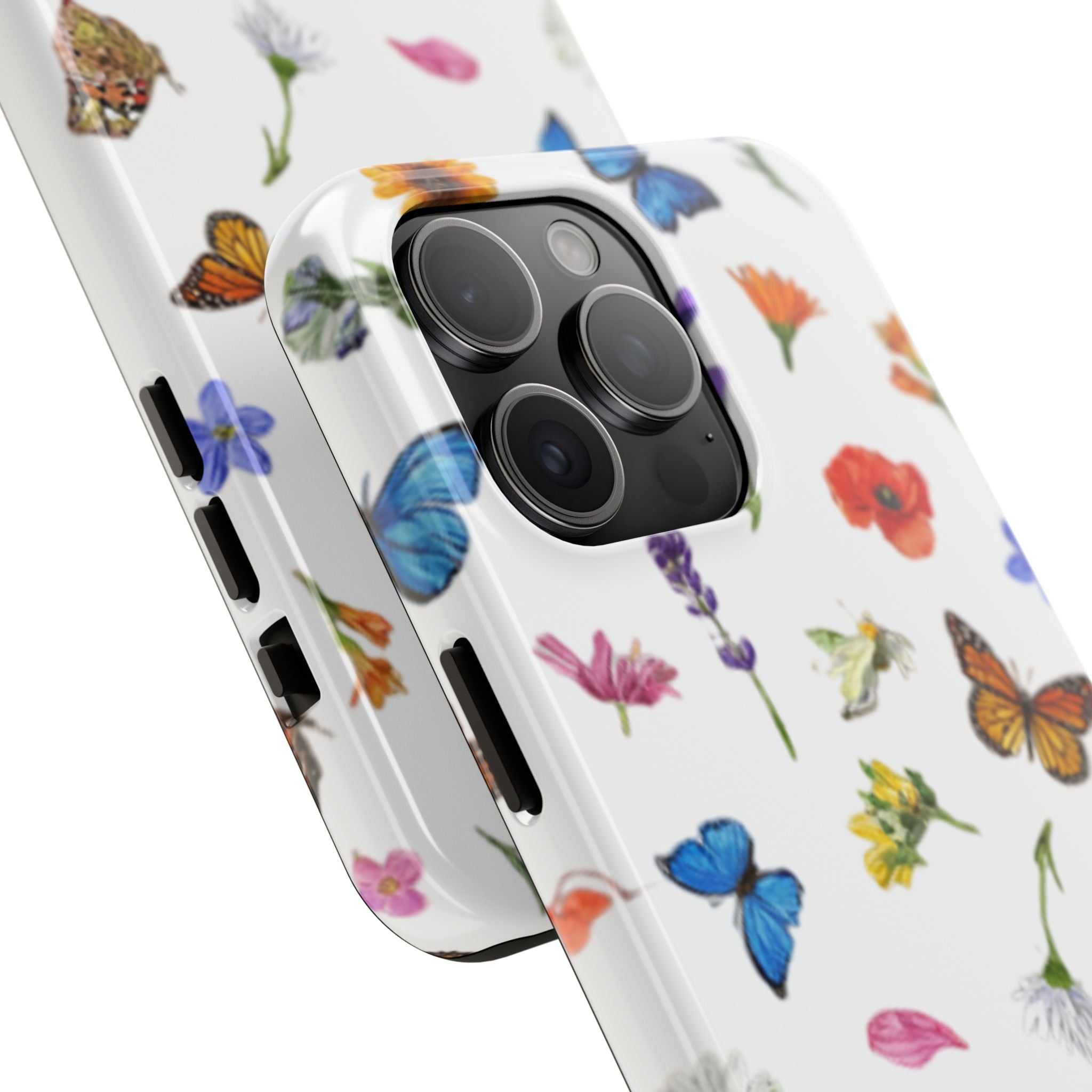 Butterfly Meadow Tough Phone Case / Floral Protective Phone Cover