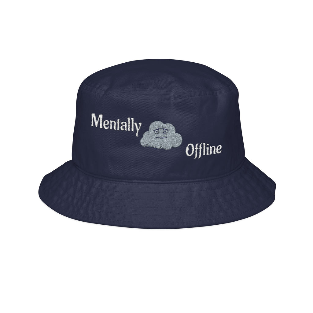 Mentally Offline cloud embroidery Bucket Hat | embroidered bucket hat