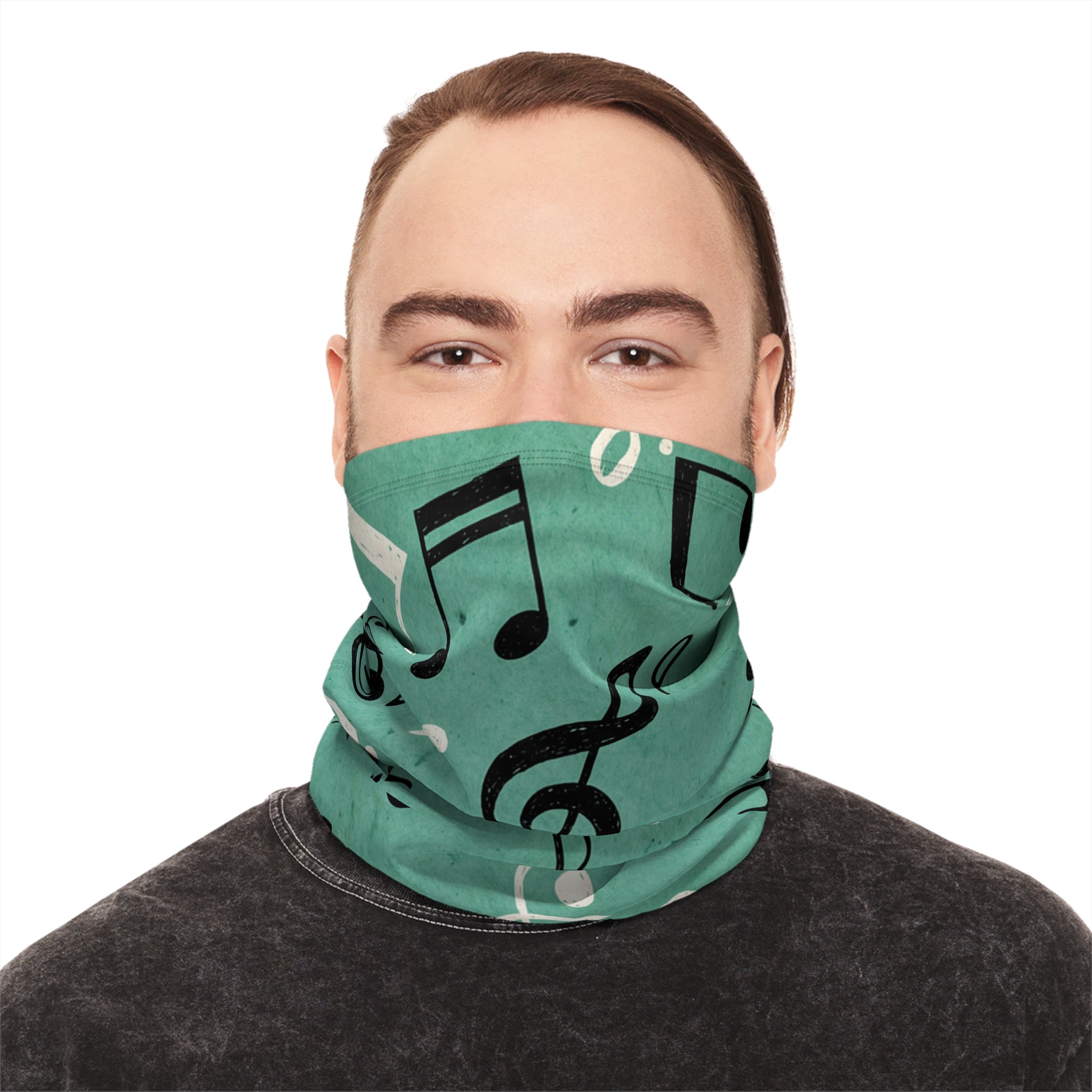 Music Notes Neck Gaiter | Winter Neck Gaiter With Drawstring