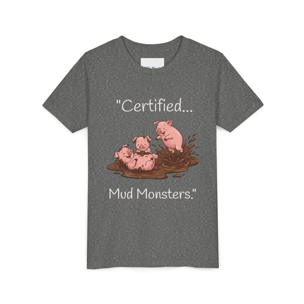 Youth Tee / "Certified Mud Monsters" Playful Piglets Graphic