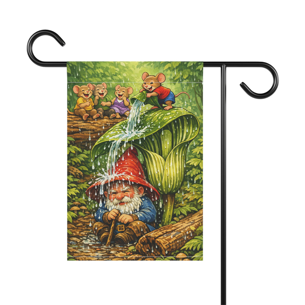Gnome Outdoor Yard Flag/ Mice Garden Banner