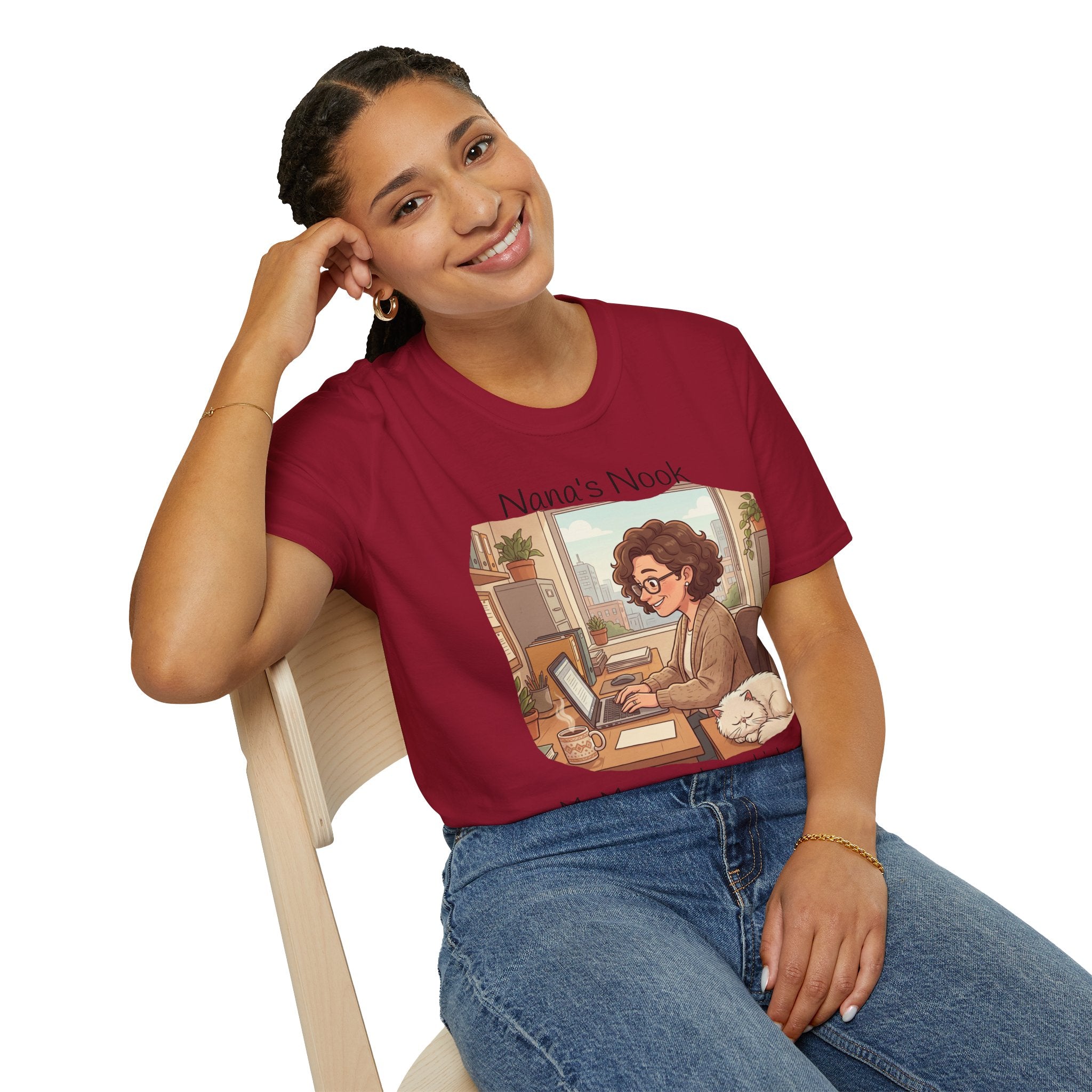 T-Shirt / "Nana's Nook: My Manager Has Whiskers" Cozy Grandma Cat Lover Tee