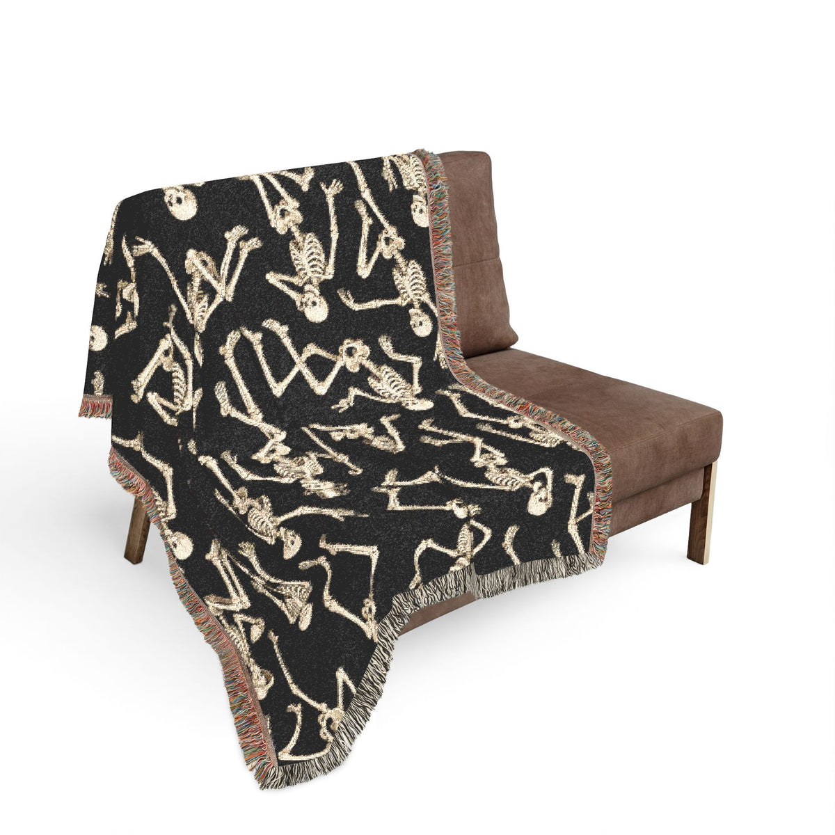 Gold Skeleton Woven Blanket - Halloween Throw