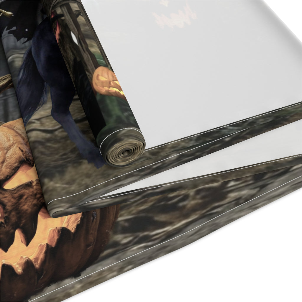 Haunted Graveyard Table Runner — Spooky Halloween Haunted House & Jack-o’-Lantern Décor