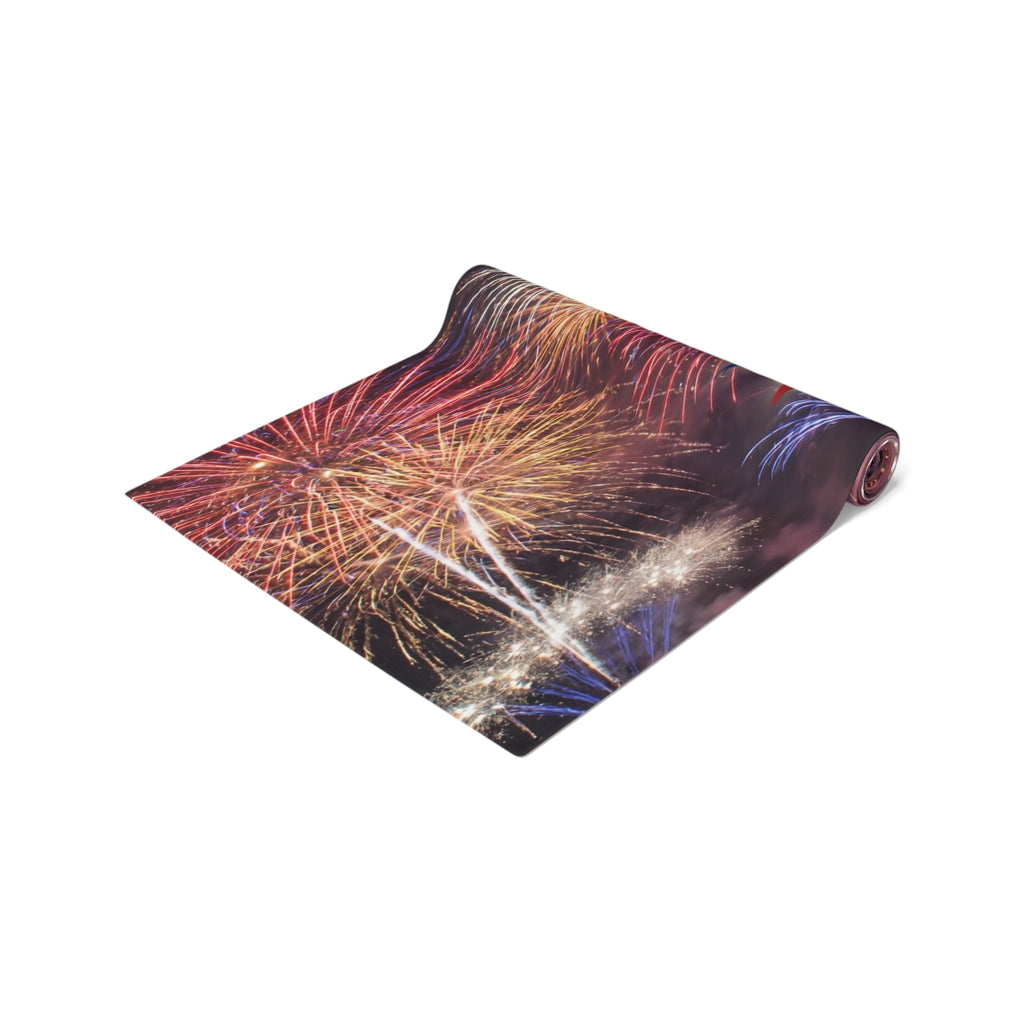 American Eagle with Fireworks Table Runner | Cotton Poly
