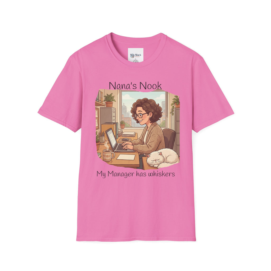 T-Shirt / "Nana's Nook: My Manager Has Whiskers" Cozy Grandma Cat Lover Tee