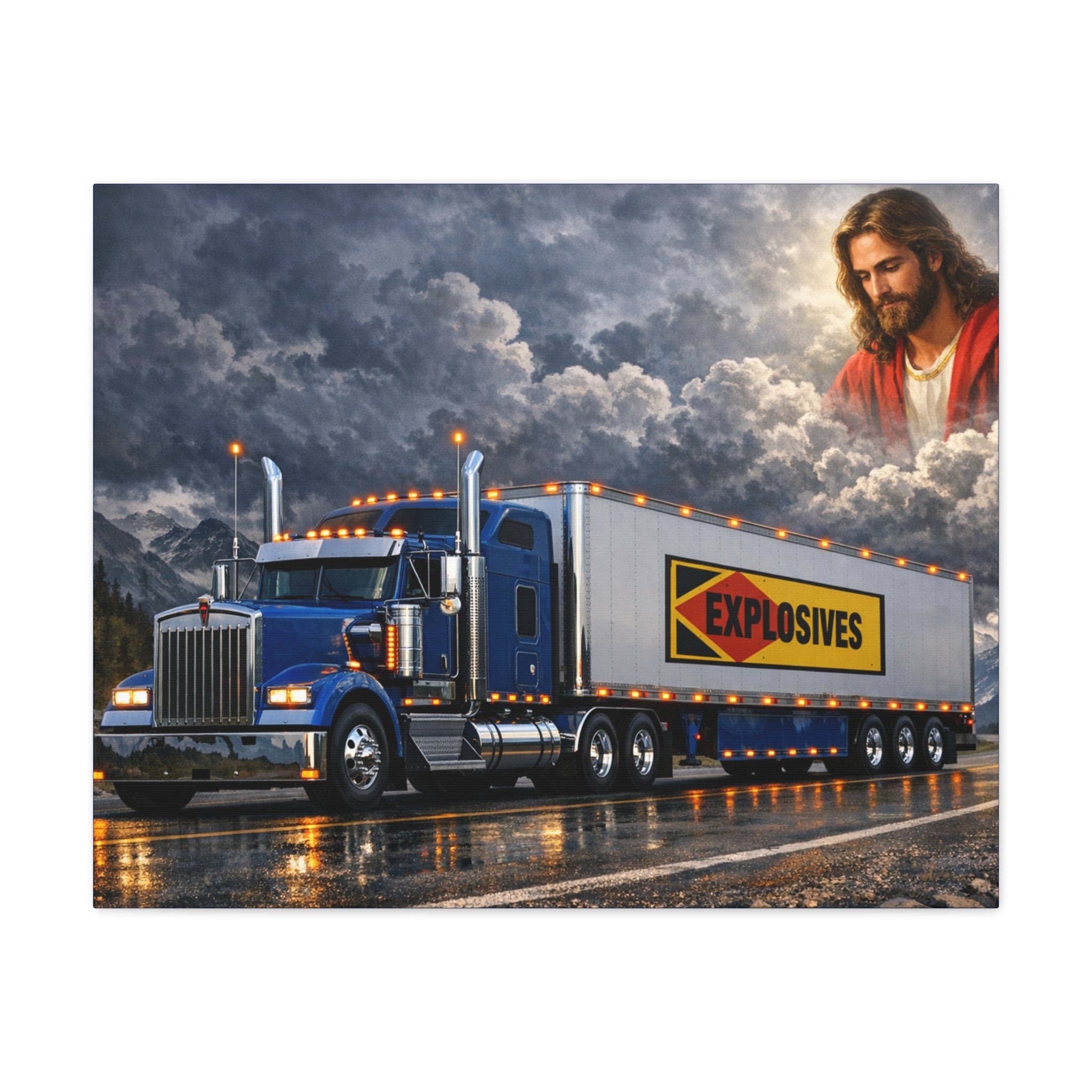 Trucking with Jesus/Matte Canvas, Stretched, 1.25"