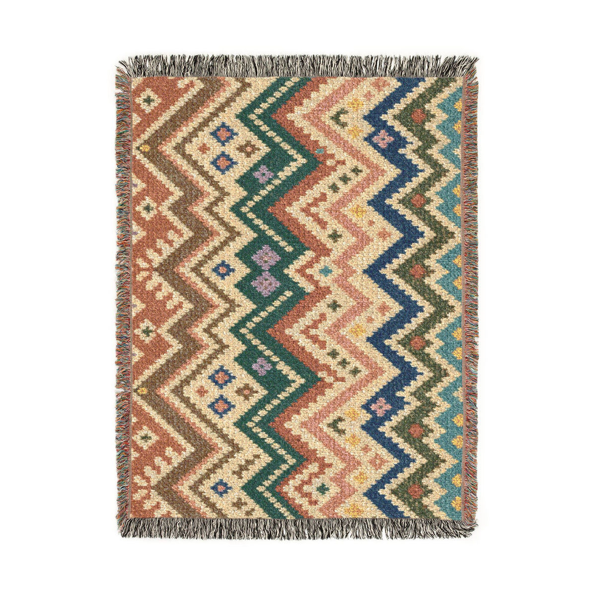 Southwestern Chevron Woven Blanket - Aztec Zigzag