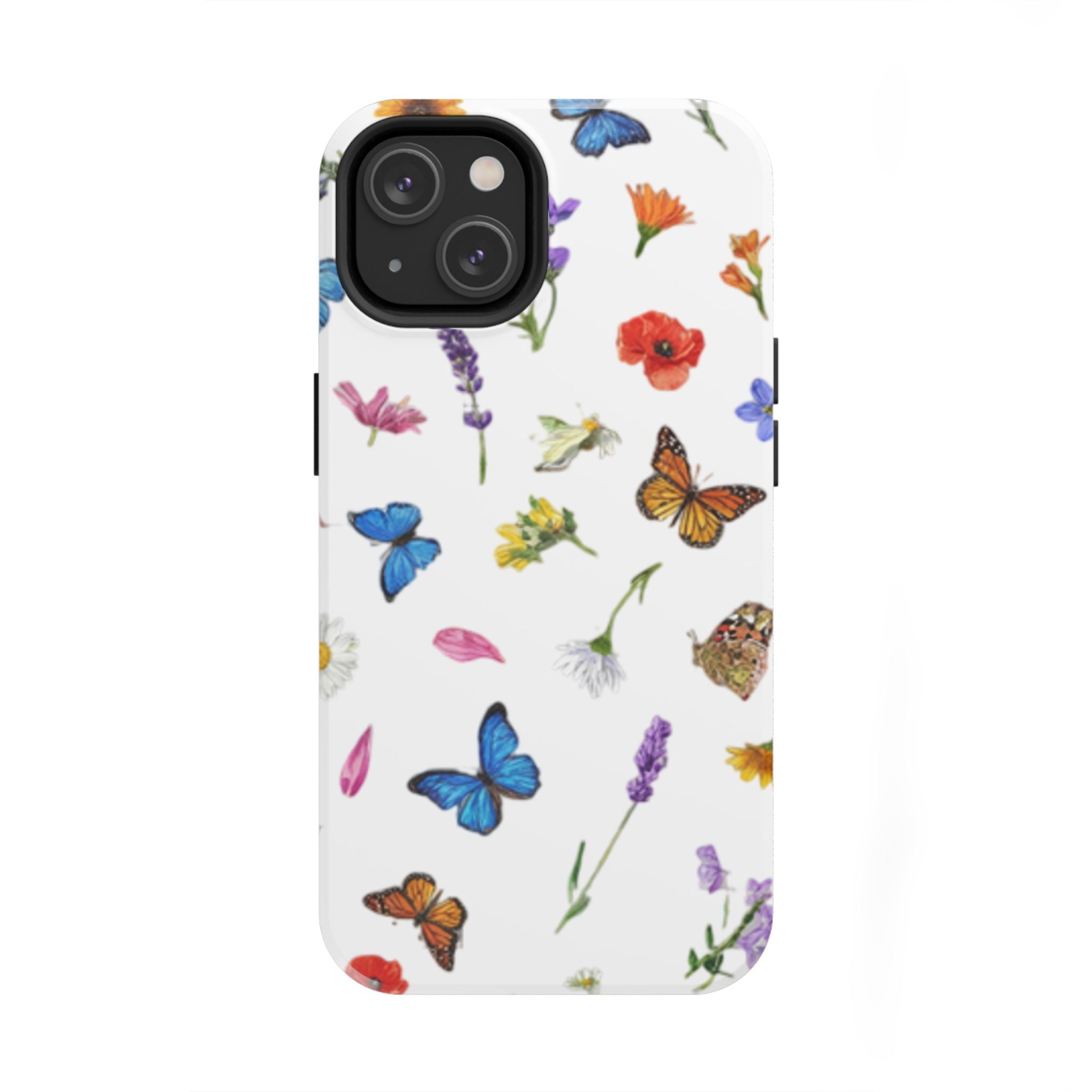 Butterfly Meadow Tough Phone Case / Floral Protective Phone Cover