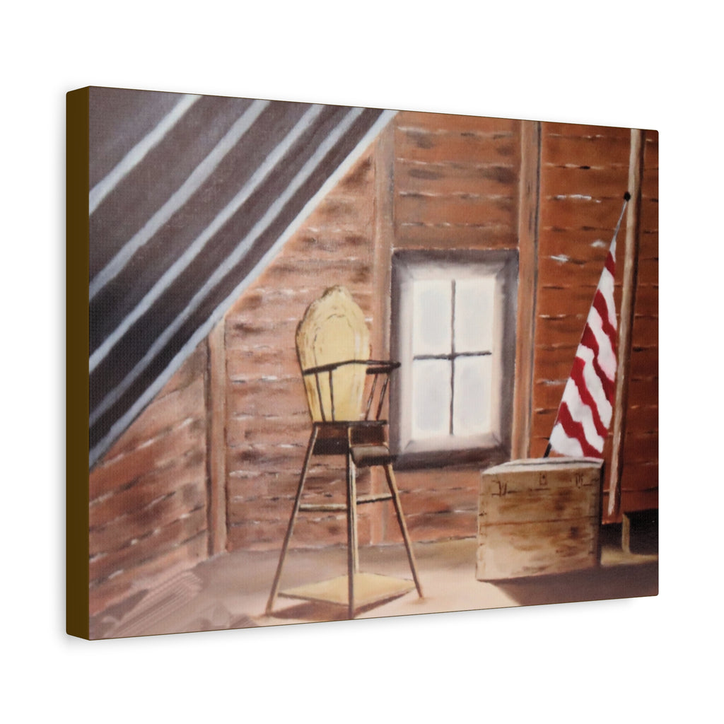 Vintage Attic Scene Canvas | Stretched Wall Art