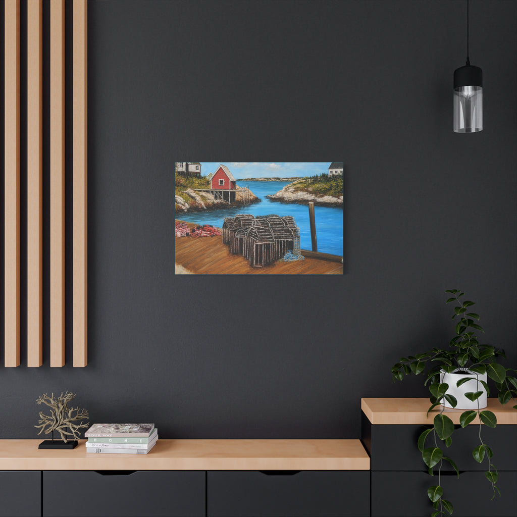 Coastal Harbor Scene/ Matte Canvas