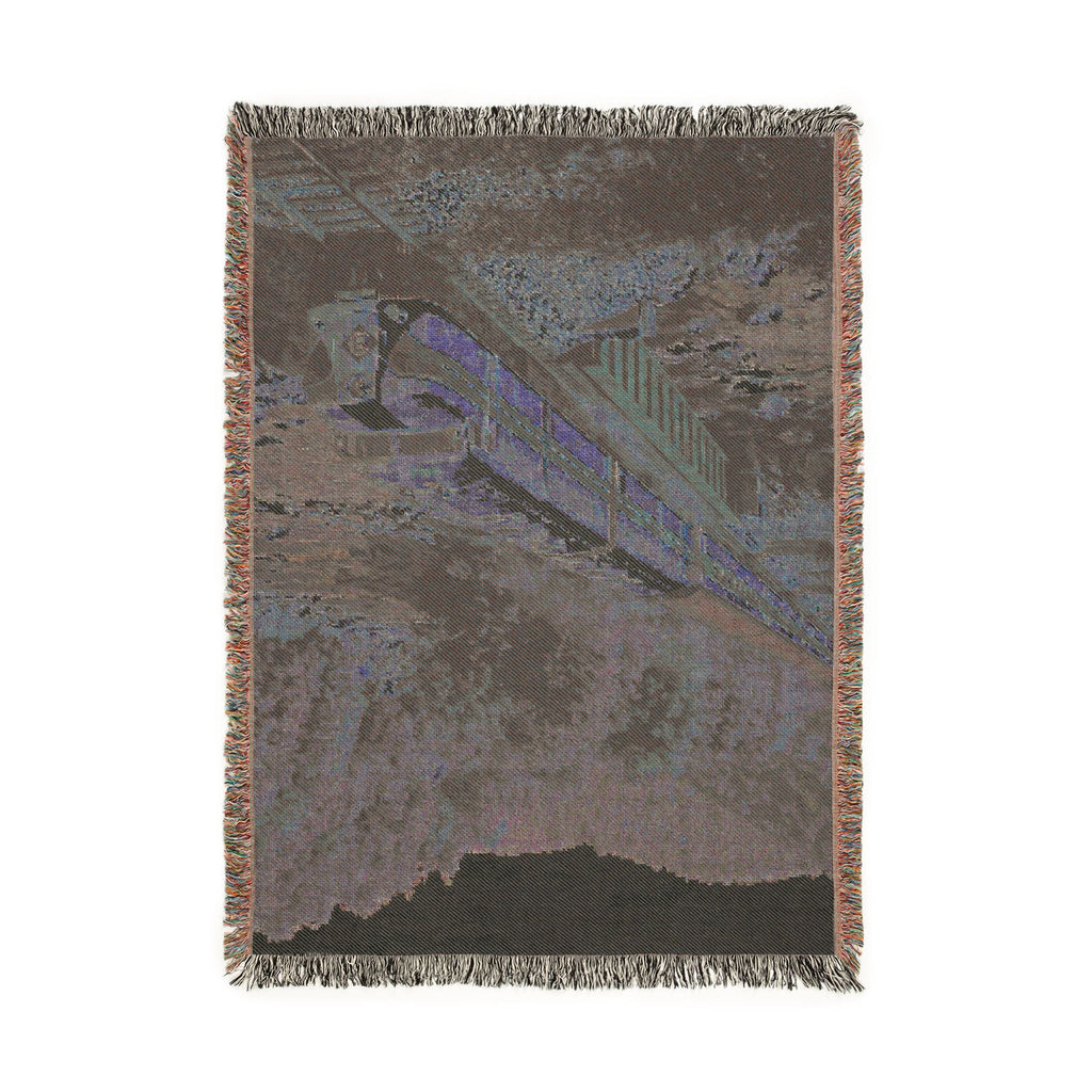 Vintage Passenger Train Woven Blanket | Scenic Rail Landscape