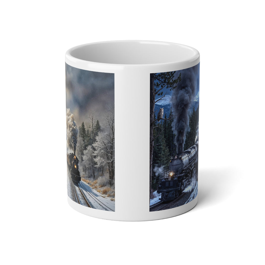 20oz Jumbo Mug - Vintage Steam Train Winter Landscape Coffee Cup